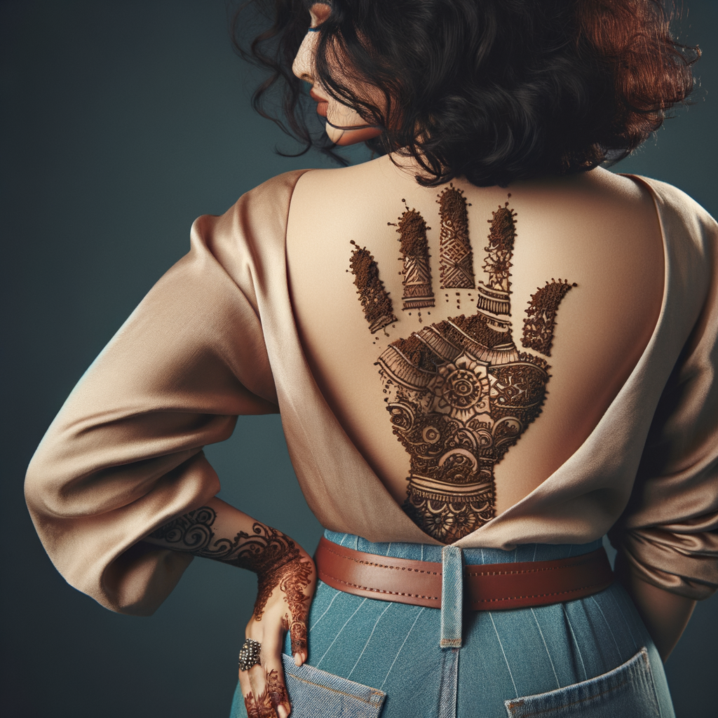 Traditional Pakistani Mehndi Design for Holi on Hands 1 Beautiful Pakistani mehndi design applied on a woman's hand for Holi with intricate patterns and detailed motifs - rotated view