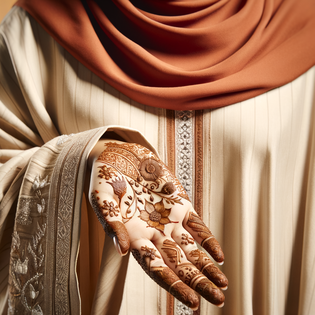 Beautiful Contemporary Mehndi Design for Wedding 1 Beautiful Contemporary mehndi design applied on a woman's custom for Wedding with intricate patterns and detailed motifs - rotated view