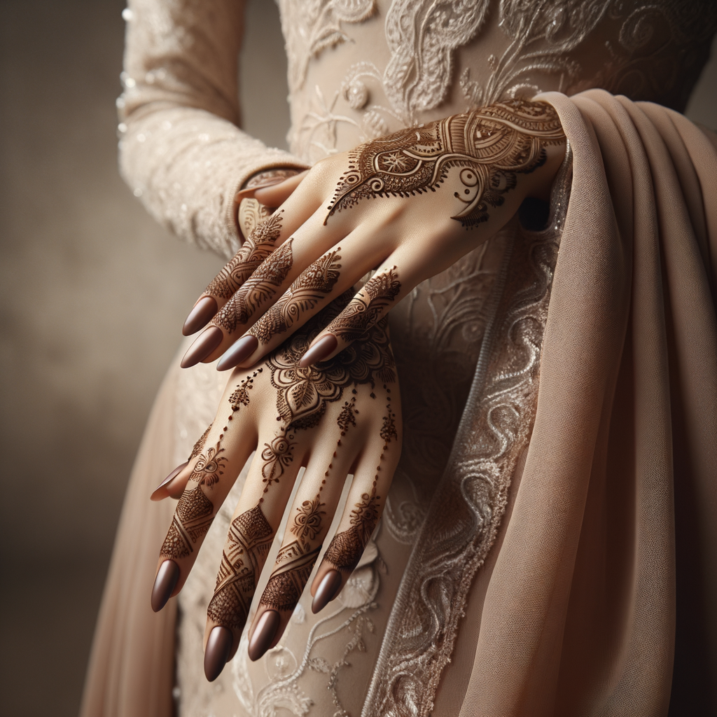 Beautiful Arabic Mehndi Design for Janmashtami 1 Beautiful Arabic mehndi design applied on a woman's hand for Janmashtami with intricate patterns and detailed motifs - rotated view
