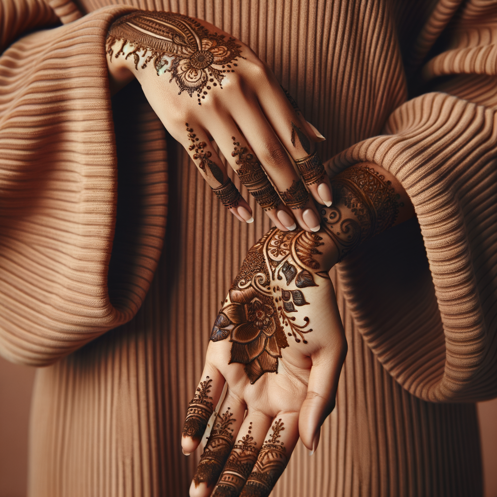 Intricate Pakistani Mehndi Pattern for Yoga Session 1 Beautiful Pakistani mehndi design applied on a woman's hand for Yoga Session with intricate patterns and detailed motifs - rotated view