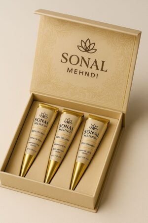 Gold Mehndi cone-pack of three