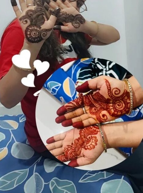 Grace Your Palms with Arabic Mehndi Design Ganesh Chaturthi 2 Arabic Mehndi Design for Ganesh Chaturthi featuring floral trails and mandala center