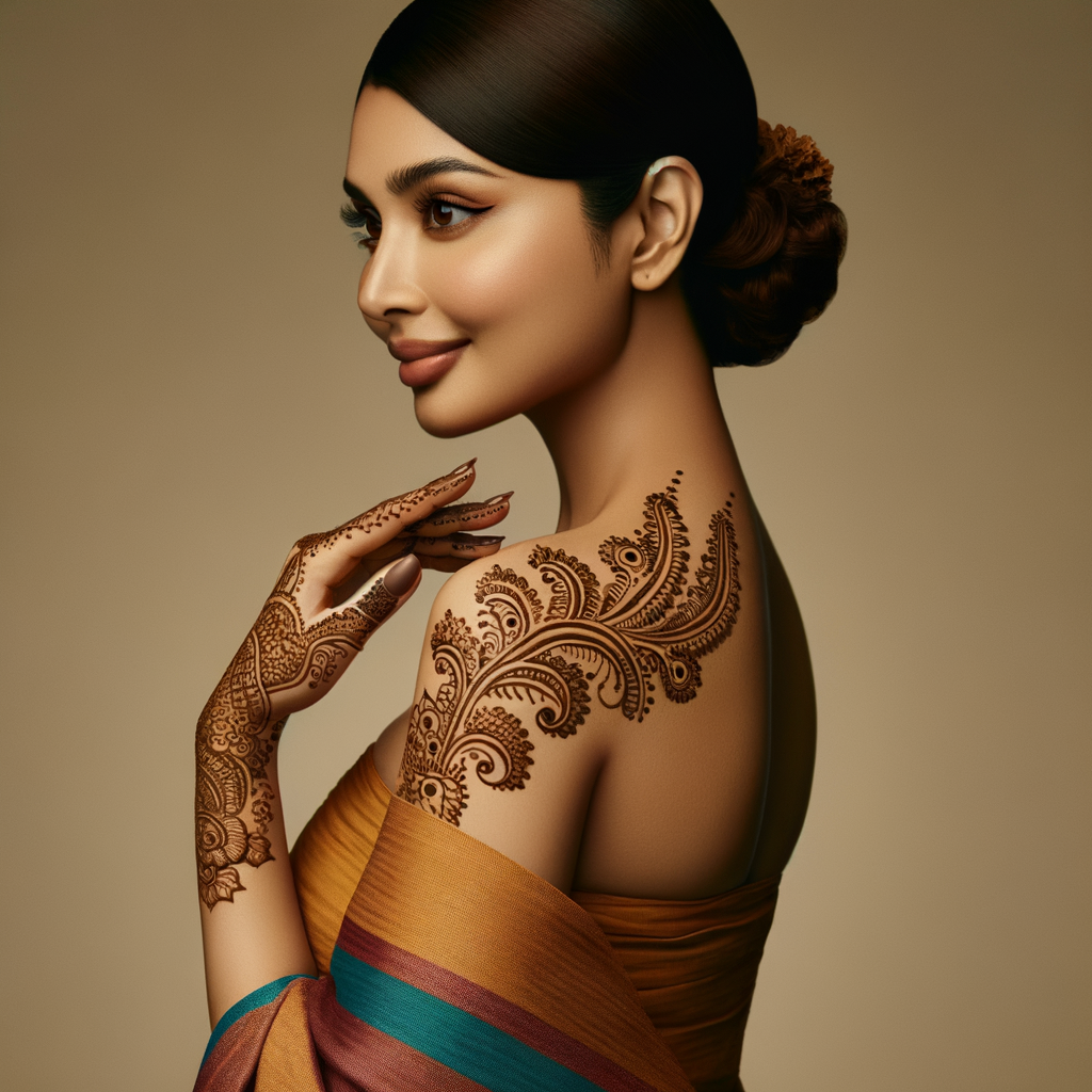 Stunning Peacock Mehndi Pattern for Eid on Feet 8 Beautiful Peacock mehndi design applied on a woman's foot for Eid with intricate patterns and detailed motifs - rotated view
