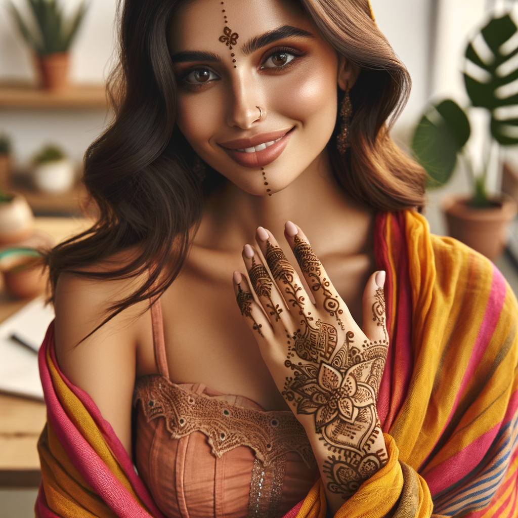 Beautiful Indo-Arabic Mehndi Design for Fashion Event 8 Beautiful Indo-Arabic mehndi design applied on a woman's foot for Fashion Event with intricate patterns and detailed motifs - rotated view
