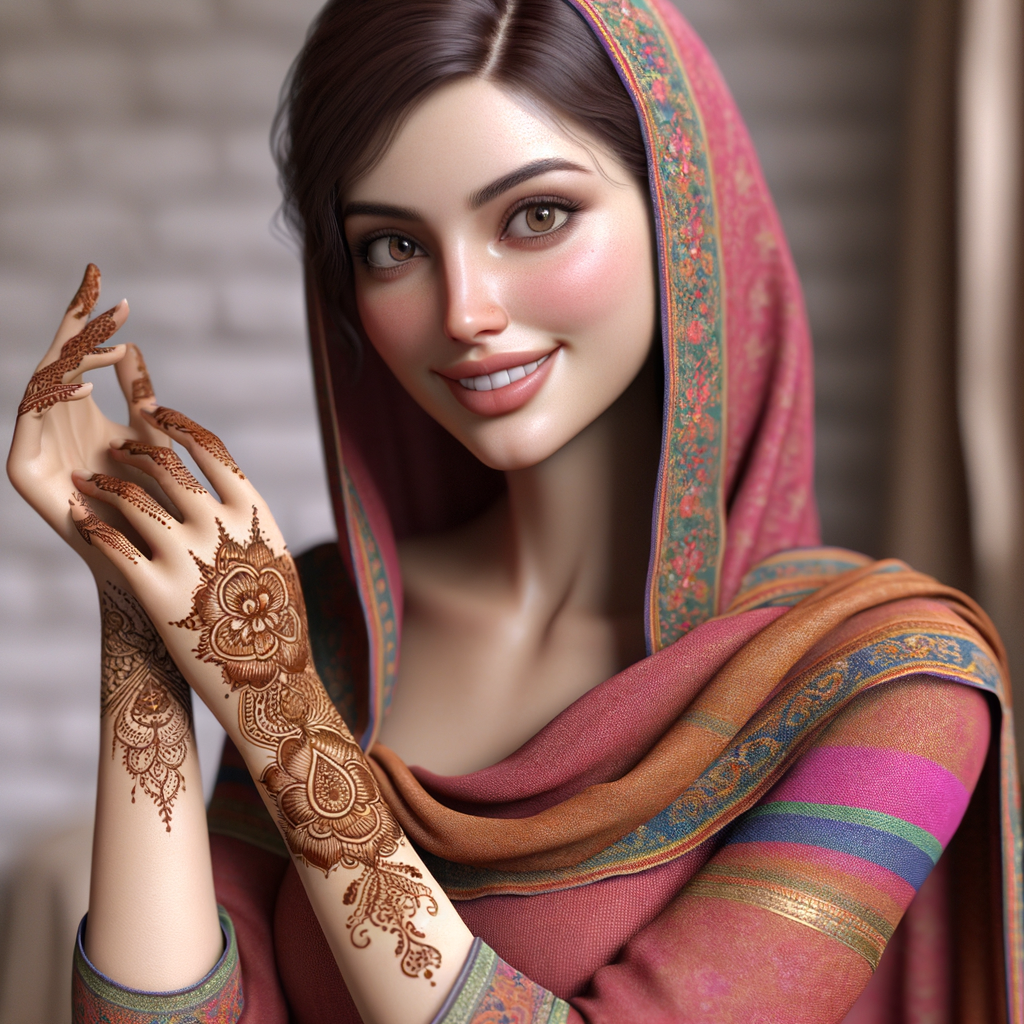 Beautiful Pakistani Mehndi Design for Raksha Bandhan 1 Beautiful Pakistani mehndi design applied on a woman's foot for Raksha Bandhan with intricate patterns and detailed motifs - rotated view